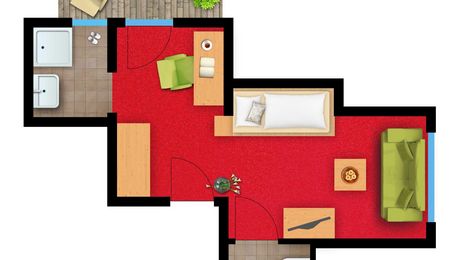 Zimmerskizze von Single room Karhorn